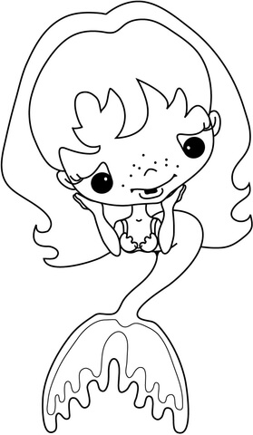 Little Mermaid With Freckles Coloring Page